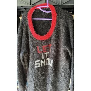 FRENCH LAUNDRY Women's Let it Snow Christmas Holiday Sweater Long Sleeve 3XL